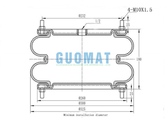 GUOMAT 12X2 এয়ার স্প্রিং ফ্ল্যাঞ্জ অ্যাসেম্বলি SP1541 Dunlop FD 412-22 DS Contitech ইন্ডাস্ট্রিয়াল এয়ার ব্যাগ