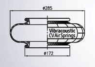 প্রাকৃতিক কাঁচ GUOMAT 230116-1 একক কনভোল্টেড এয়ার স্প্রিং V1B20 Vibracoustic
