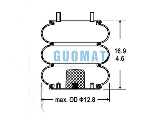 FT330-29 525 Contitech ইন্ডাস্ট্রিয়াল এয়ার ব্যাগ W01-358-8033 ফায়ারস্টোন ট্রিপল কনভোল্টেড এয়ার স্প্রিং