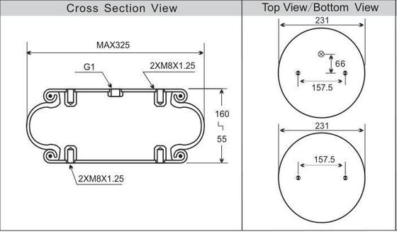 শিল্প সরঞ্জাম শক শোষণের জন্য একক বাঁকা বায়ু সাসপেনশন ব্যাগ এয়ার স্প্রিং