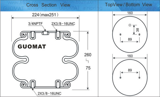 FD 200-19 319 Contitech এয়ার স্প্রিং W013586900 এয়ার স্প্রিং অ্যাকুয়েটর 3/4 এনপিটি এয়ার ইনলেট রাবার বেলস সহ 578923202