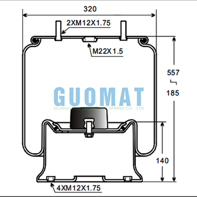 প্রাকৃতিক রাবার ট্রাক এয়ার সাসপেনশন W01-M58-6338 / 1T19L-7 ফায়ারস্টোন এয়ার স্প্রিং