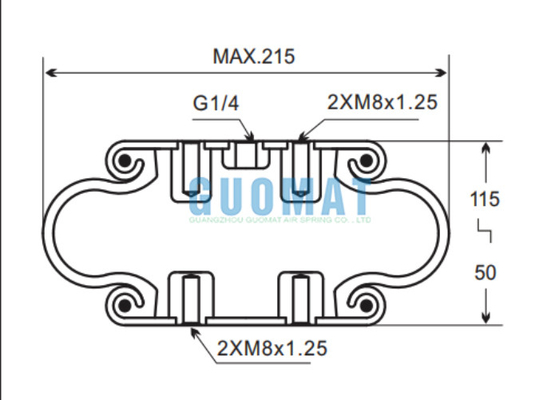SP-1B07 / SP 1 B 07 ফিনিক্স একক কনভোলশন বেল্লস সিলিন্ডার G1/4 এয়ার ফিটিং এয়ার স্প্রিং