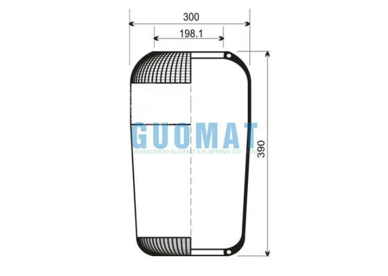 390mm উচ্চতা 762N Contitech বাস এয়ার স্প্রিং W01-095-0190 ফায়ারস্টোন রাবার এয়ার বেল