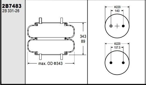 FD331-26 373 ইন্ডাস্ট্রিয়াল এয়ার স্প্রিং W01-358-7483 রিডওয়েল জন্য 1003587483C