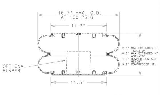 Yl-2B15-377 শিল্প বায়ু স্প্রিং এনিডিন ডাবল কনভলিউট বেলো এয়ার স্প্রিং 2B15-377