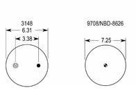 W01-358-5323 ট্রাকগুলি বিপরীতমুখী হাতা 1T14C-1 বা 1T14F-2 এর জন্য ফায়ারস্টোন এয়ার শকস
