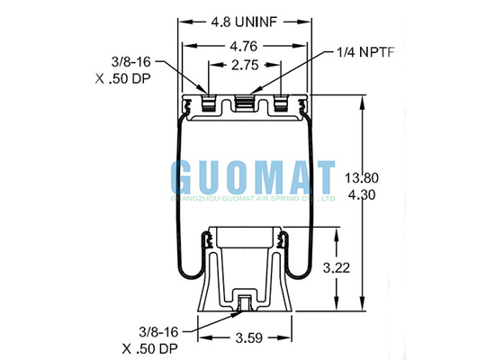 ফায়ারস্টোন W21-760-9000 SK6815P01 Contitech এয়ার রাইড সাসপেনশন স্প্রিং ট্রাক ক্যাব জন্য প্রতিস্থাপন