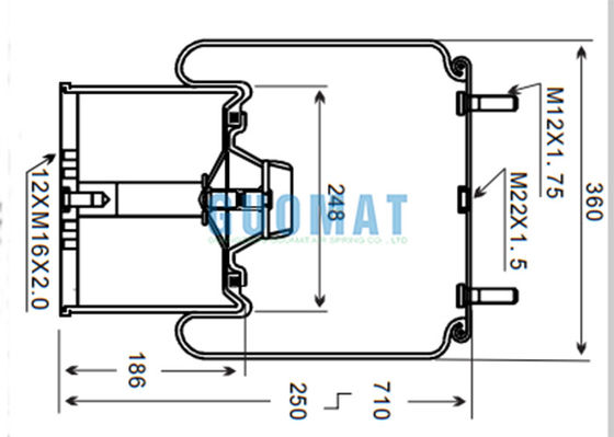 ট্রাকের জন্য কাস্টমাইজড রাবার বেলো এয়ার ব্যাগ 881MB Contitech BPW36 ট্রেলার সাসপেনশন এয়ারব্যাগ