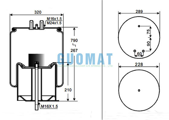 কালো রোলিং লব এয়ার স্প্রিং 4912NP07 Contitech ট্রাক উপাদান এয়ার সাসপেনশন