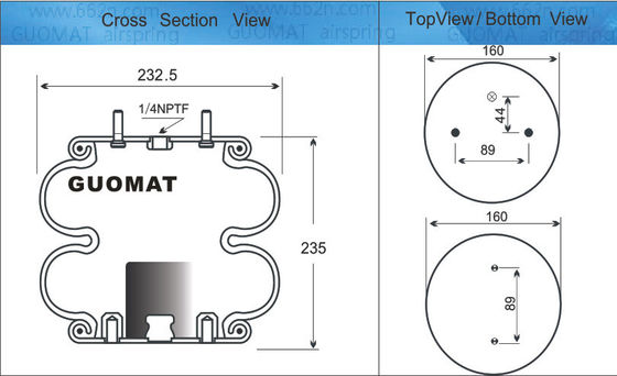 2B9-253 গুডইয়ার এয়ার স্প্রিংস 578923206 ফায়ারস্টোন W013586945 ফর রাইডওয়েল 1003586945C