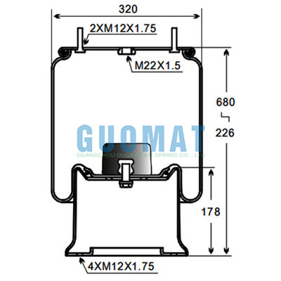 SAF ট্রাক এয়ার স্প্রিং W01-M58-6348 ফায়ারস্টোন 4023NP03 Contitech সাসপেনশন সিস্টেম অংশ