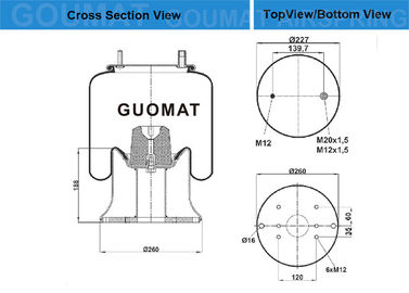 এয়ারটেক 34159-03 পি / 1২14২২ পিস্টনসহ প্রাকৃতিক রাবার ট্রাক এয়ার স্প্রিংস