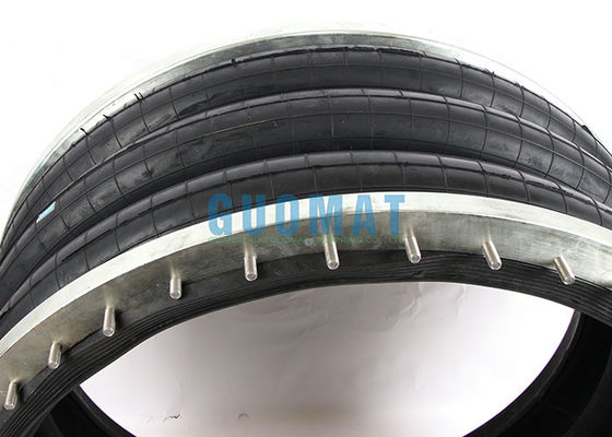 ট্রিপল কনভল্টেড ইন্ডাস্ট্রিয়াল এয়ারব্যাগ 384 মিমি ফ্ল্যাঞ্জ টাইপ এয়ার রাইড সাসপেনশন স্প্রিং