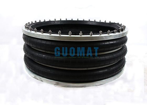 ট্রিপল কনভল্টেড ইন্ডাস্ট্রিয়াল এয়ারব্যাগ 384 মিমি ফ্ল্যাঞ্জ টাইপ এয়ার রাইড সাসপেনশন স্প্রিং