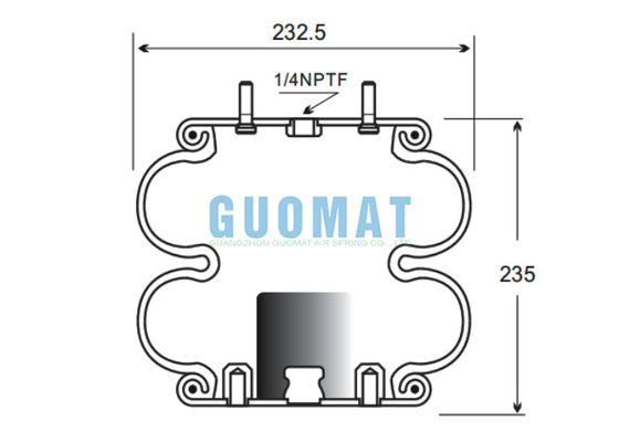 ডাবল কনভোল্টেড এয়ার স্প্রিং 2B9-253 গুডইয়ার W01-358-6945 ফায়ারস্টোন এয়ার সাসপেনশন