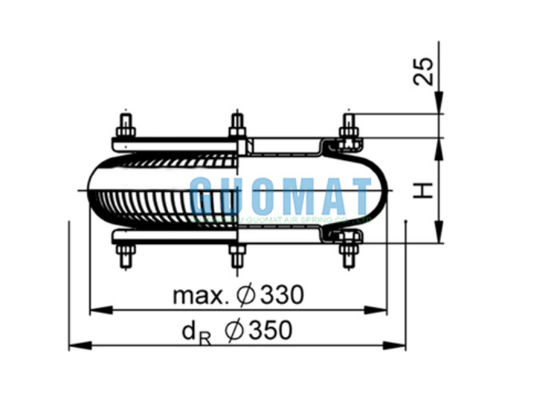 আসল কন্টিনটেক FS 412-10 DS কনভোলিউটেড টাইপ এয়ার স্প্রিং ১২X১ রাবার এয়ার বেলো
