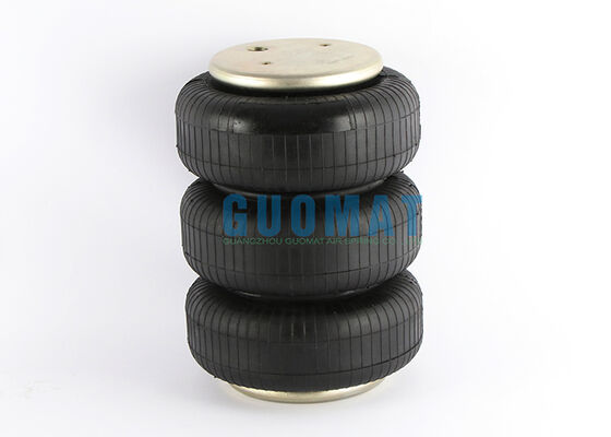 GUOMAT 3B20F-2P05 ইন্ডাস্ট্রিয়াল এয়ার স্প্রিং 1/4NPT এয়ার ফিটিং হোল ট্রিপল কনভোল্টেড এয়ার ব্যাগ