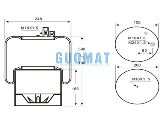 4390NP02 Contiteh ভারী দায়িত্ব ট্রাক এয়ার স্প্রিং A9423200221 বেঞ্জ সাসপেনশন এয়ার রাবার ব্যাগ