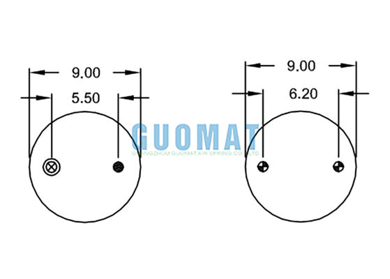 W01-358-6994 ফায়ারস্টোন সাসপেনশন এয়ার স্প্রিং স্টাইল 19 একক বাঁকা রাবার স্প্রিং ব্যাগ