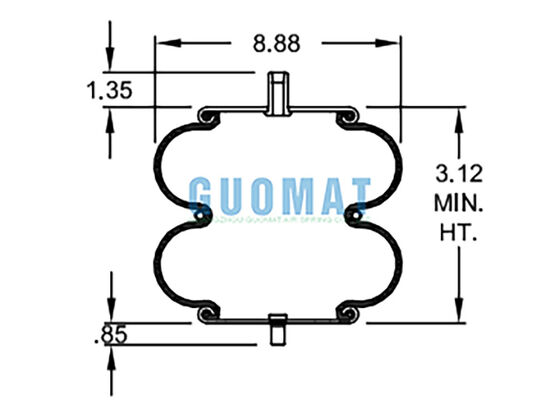 প্রাকৃতিক রাবার W01-358-6897 ফায়ারস্টোন ডাবল কনভোলিউটেড এয়ার স্প্রিং AS-0058 ওয়াটসন অ্যান্ড চালিন