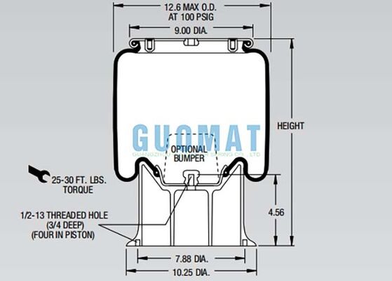 W01-358-9079 ফায়ারস্টোন এয়ার স্প্রিং 1T15M-6 সাসপেনশন রাবার এয়ার ব্যাগ