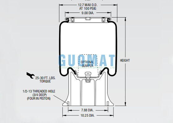 W01-358-9108 ফায়ারস্টোন রোলিং লব এয়ার স্প্রিং 1T15M-9 ট্রেলার এয়ার সাসপেনশন বেলুন