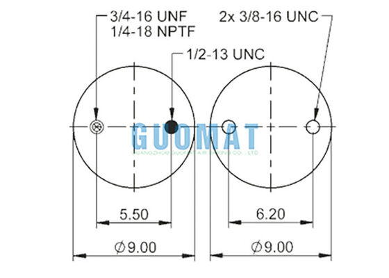 FS 330-11 467 Contitech রাবার এয়ার ব্যাগ 64594 সিঙ্গেল কনভোলিউটেড স্টাইল এয়ার স্প্রিং বোল্ট সহ