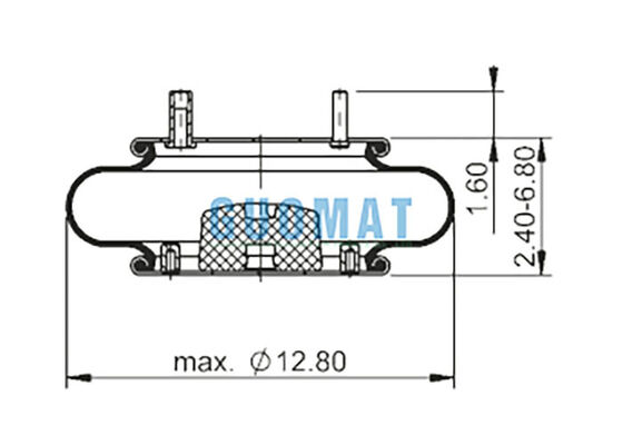 FS 330-11 467 Contitech রাবার এয়ার ব্যাগ 64594 সিঙ্গেল কনভোলিউটেড স্টাইল এয়ার স্প্রিং বোল্ট সহ