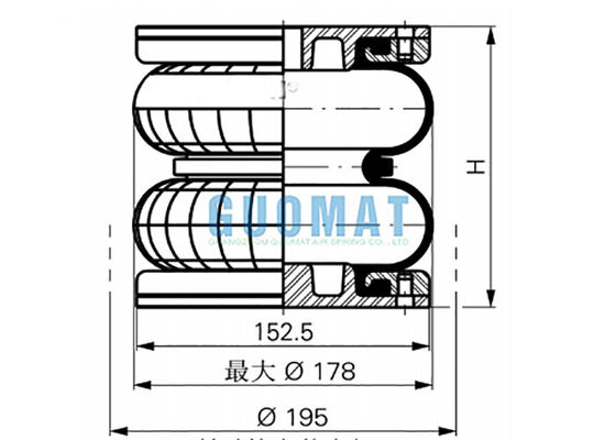 6" x 2 এয়ার রাবার FD 76-14 DI CR  Contitech Double Convoluted Type Air Spring Supplier