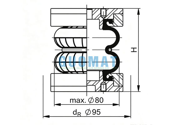 FD 22-4 DI CR Contitech Industrial Rubber Air Spring EB-80-45 FESTO Bellows Cylinder