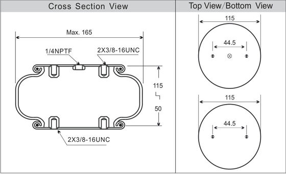 টেকসই রাবার সিঙ্গেল কনভোলুট এয়ারস্ট্রোক এয়ার বেলো স্প্রিং W01-358-7731