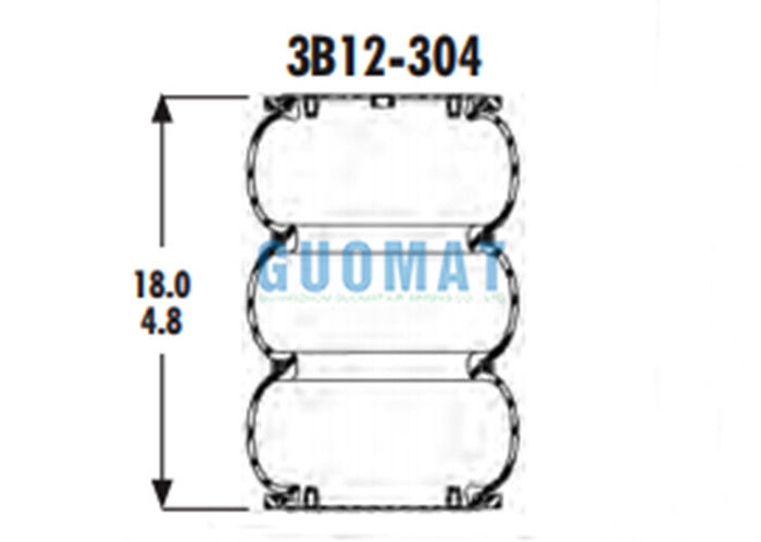 3B12-304 গুডইয়ার রাবার এয়ার সাসপেনশন ব্যাগ 0-200 Psi চাপ পরিসীমা স্বয়ংচালিত যানবাহনের জন্য