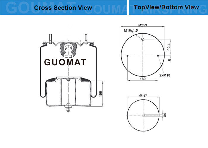 1 075 365/20 554 761 ভলভো ট্রাক এয়ার স্প্রিংস ব্যাগ এয়ারটেক 136692 ব্ল্যাকটেক RML74925C