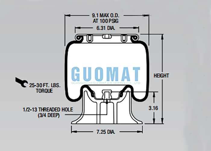 W01-358-5405 Firestone Rolling Lobe Air Spring Replacement 1T14C-3 Trailer Air Shock