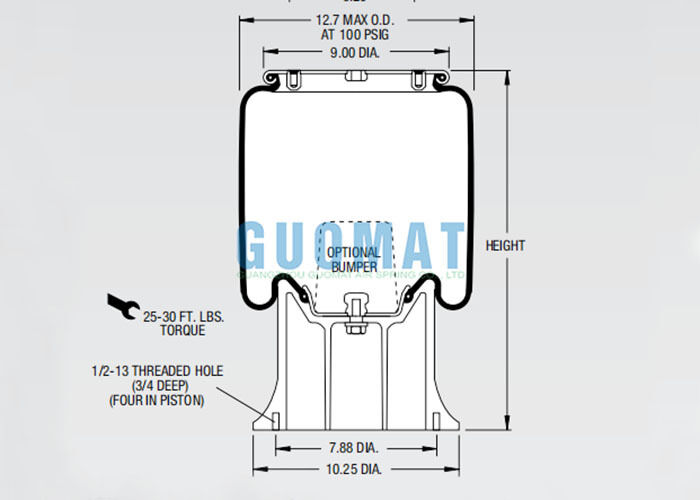 W01-358-9108 ফায়ারস্টোন রোলিং লব এয়ার স্প্রিং 1T15M-9 ট্রেলার এয়ার সাসপেনশন বেলুন