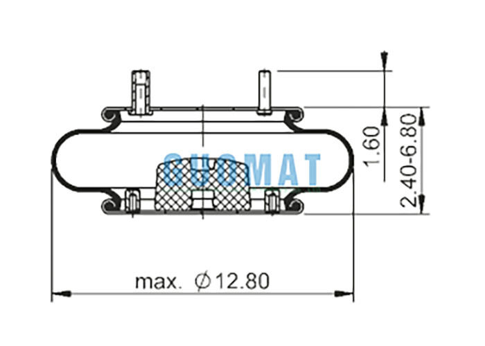 FS 330-11 467 Contitech রাবার এয়ার ব্যাগ 64594 সিঙ্গেল কনভোলিউটেড স্টাইল এয়ার স্প্রিং বোল্ট সহ